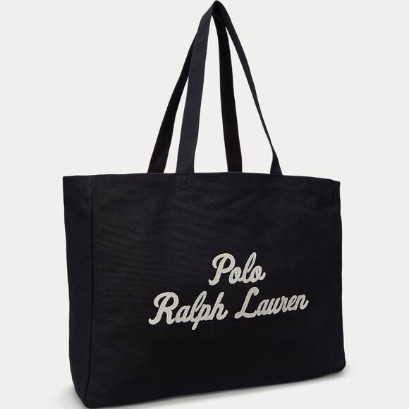 NWT POLO RALPH LAUREN Embroidered Canvas Tote - Picture 1 of 7